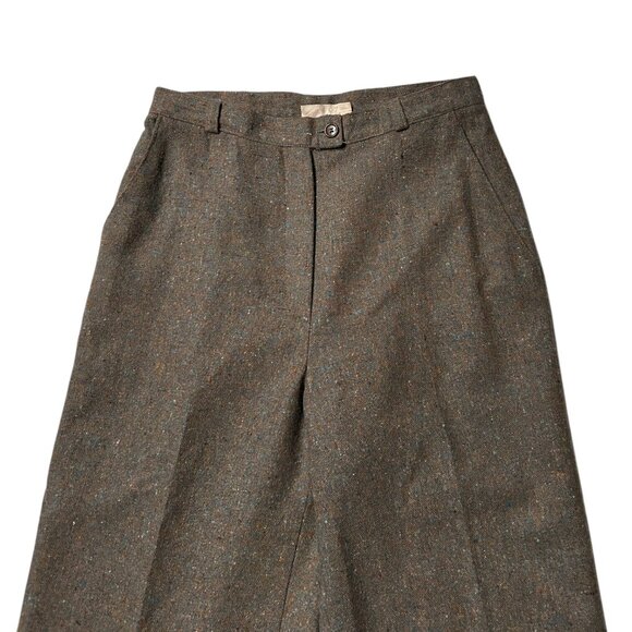 70s Vintage Brown Wool Capri Pants Crop Highwaisted Trousers Culottes Sears. - Picture 3 of 8
